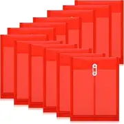 Peakloong 12PCS Plastic File Folders A4 Plastic Envelopes Folders with Snap Closure and String Tie for School Home B