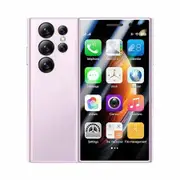 4G Smart Mobile Phone Android 9.0 Mini Unlocked Cellphone Touchscreen 2GB RAM 16GB ROM S23Pro for Student Pocket Girls Gifts Pink