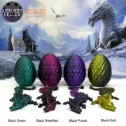 Crystal Dragon with Dragon Egg 3D Articulated Adult Crystal Dragon D001-S2-DS