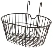 588160141 - Front Iron Oval Black Basket with Wide Mesh and Hooks P...