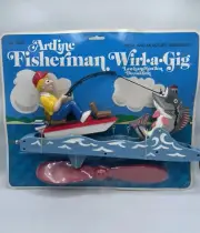 Vintage Artline Fisherman Wirl A Gig Lawn Art Garden Decoration Wind Spinner