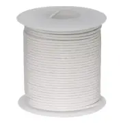 22 AWG Stranded Hook Up Wire, White, 25 ft, 0.0500" Dia, UL1429, 150V