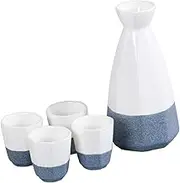 Cabilock 1 Set Japanese Snowflake Glazed Sake Serving Set Ceramics Sake Pot and Cup Tea Parties Home Decoration and Entertaining
