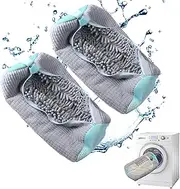 2 PCS Shoe Washing Bags, Shoes Laundry Machine Bag, Portable Reusable Shoe Cleaning Bag, Wrap-Around Washer and Dryer Zipper Storage Bag for All Types of Shoes