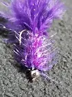 BEAD HEAD KRYSTAL FLASH A BUGGER SIZE 10 PURPLE CUSTOM TIED FRONTIER