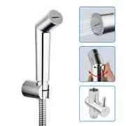 ACA Chrome Handheld Douche Bidet Toilet Spray Jet Shattaf Kit 1.2m Hose Diverter