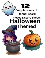 HALLOWEEN BUNDLE - 12 sets FLANNEL BOARD LAMINATED CARDSTOCK DIY *UNCUT *