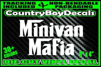 MINIVAN MAFIA Vinyl Decal Sticker Mini Van Wagon Family Funny 4 Doors GT Turbo
