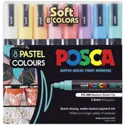 Uni Posca PC5M Paint Markers Pastel Colours 8 Pack 2.5mm NIB