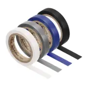 4Pcs 26Ft Tennis Badminton Racket Grip Finishing Tapes, Grey/Black/White/Blue