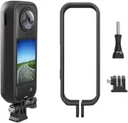 Camera Cage for Insta360 X5, Protective Housing Case for Insta360 X5 Protective Frame Cage Mount Extended Protection Bracket with 1/4" Threaded Adapter Mount