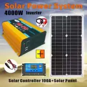 4000W Solar Inverter Kit Complete 12V to110V/220V Panel System Charge Controller