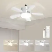 Socket Fan Light with Remote Control - 1700Lumen Socket Ceiling Fan with LED ...