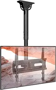 TV Ceiling Mount Adjustable Bracket Fits Most LED, LCD, OLED and Plasma Flat Screen Display 26 to 65 Inch, Maximum Load Capacity 110 Lbs, Mounting Holes 400x400mm (AX11TB01), Black