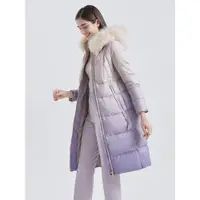 在飛比找ETMall東森購物網優惠-坦博爾時尚長款大毛領外套羽絨服