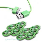 10X 10FT 30-PIN USB SYNC DATA POWER CHARGER GREEN CABLE IPHONE IPOD TOUCH IPAD