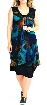 TS TAKING SHAPE plus sz M / 20 Winter Escape Dress layered stretch NWT rrp$150!