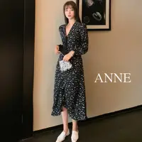 在飛比找蝦皮商城優惠-ANNE｜法式V領洋裝 雪紡洋裝 碎花洋裝【a0020】雪紡