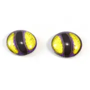 Pair Yellow & Purple Octopus Glass Eyes Jewelry Taxidermy Flatback Cabochons