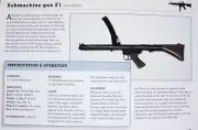 F1 Submachine Gun Picture Out of Print Spec Sheet Article Decor