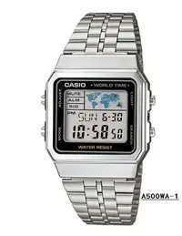 在飛比找Yahoo!奇摩拍賣優惠-【CASIO 專賣】A-500WA-1 防水數字錶.不鏽鋼錶