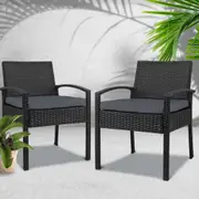 Felix Outdoor Wicker Chairs (Twin Pack)