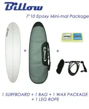 NEW Billow 7'10'' Epoxy Mini-mal Surfboard Matte Finish Package with 3xFCS fins