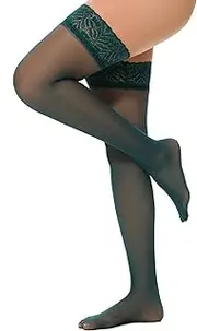 [Lidogirl] Women Sheers Lace Top Silicone Thigh High Stockings