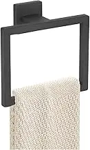 JOPOFI Towel Ring - Thicken SUS 304 Stainless Steel Towel Holder, Towel Racks for Bathroom, Square Modern Design Hand Towel Holder, Contemporary Hand Towel Bar - Matte Black