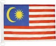 Malaysia Nautical Flag 18'' x 12'' - Malaysian Flags 30 x 45 cm - Banner 12x18 in for Boat - AZ FLAG