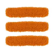 NNEAGS 3X 80x12 Orange Microfiber Flat Mop Floor Cleaning Pads Rotating Dust Rem