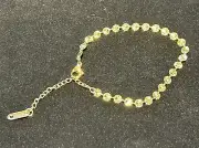 Women Girl Gold Plated Titanium Stainless Steel Black & White Bracelet 8.5”