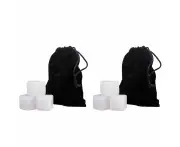 2x 6pc Bartender White Jade Gin Stones Reusable Ice Cubes Set w/ Velvet Pouch