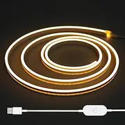 Dimmable LED Neon Strip Lights 1 m – Waterproof Flexible USB Silicone Neon Rope Light with Touch Control, 120° 3000 K Warm‑White Ambient Decor
