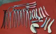 Farrier tools kit hoof nipper clincher tester knives horse gromming set 25 pcs