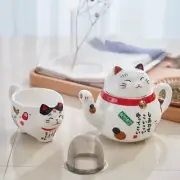 Brand new porcelain Japanese lucky cat maneki-neko teapot&cup /Tea set/teaWare