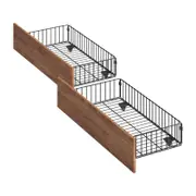Oikiture 2x Bed Frame Storage Drawers with Wheels Metal Black