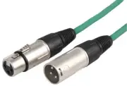 STAGG - 3 Pin XLR Male to Female Microphone Lead 3m Green