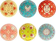 Certified International Francesca 8.5" Salad/Dessert Plates, Set of 6 Assorted Designs, Multicolored