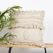Linen Connections Monochrome Cushion Cover Multi colour Weave 'Shaggy' Beni Ourain Style Cushion Cover - Berber Style Cushion Cover - 020