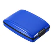 RFID Wallet Credit Card Holder Aluminum Metal Women Men Purse Hard Case Blue