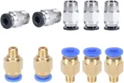 Lokkr Bowden Tube Coupler Set (10 Pcs), PC4-M6 Pneumatic Fitting Push to Conn...