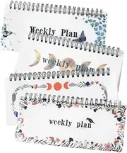 Baluue 4pcs Undated Daily Planner Set Portable Academic Organizer Weekly Monthly Layouts for Task Management Spiral Notebook for Teachers and Students Stylish Design for Home Office Use