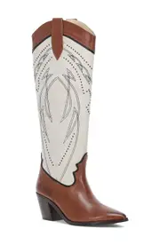 Frye Sara Pointed Toe Western Boot in Cinnamon Ivory at Nordstrom, Size 10