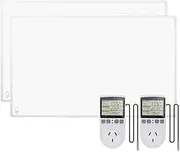 800W Infrared Heating Panel Carbon Crystal Heating Radiator with Plug in Thermostat Energy Efficient 2sets