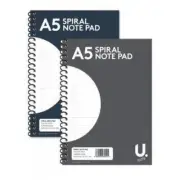 A5 Spiral Notepad Ruled 160 Paper Wired Jotter Pad Perfect for Work / School