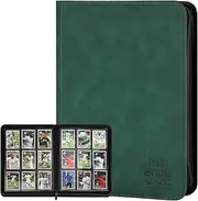 Arkeiliy Trading Card Binder, Premium 9 Pocket Double Sided 540 Pocket PU Card Collection Binder, Collectible Trading Card Albums for MTG, TCG, Sport Card, Game Cards (Dark Green)