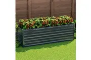 Garden Bed 320 x 80 x 77cm Galvanised Steel Raised Planter 2N1