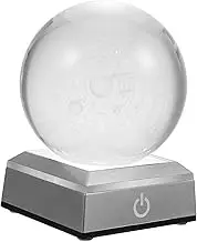 Color Changing Crystal Ball with LED Base Decorative Planet Light for Home Bedroom and Living Relaxing Art Display Easy to Use with Power Supply