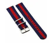Nato Nylon Watch Straps Compatible with the Huawei Watch GT 5 Pro 46mm - Navy Blue and Red